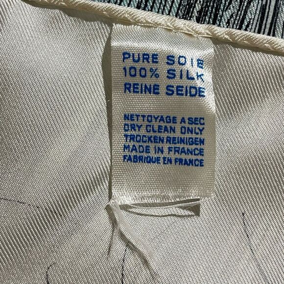 Denise Francelle Vintage Elegant Cat Print Silk Scarf - Picture 3 of 5